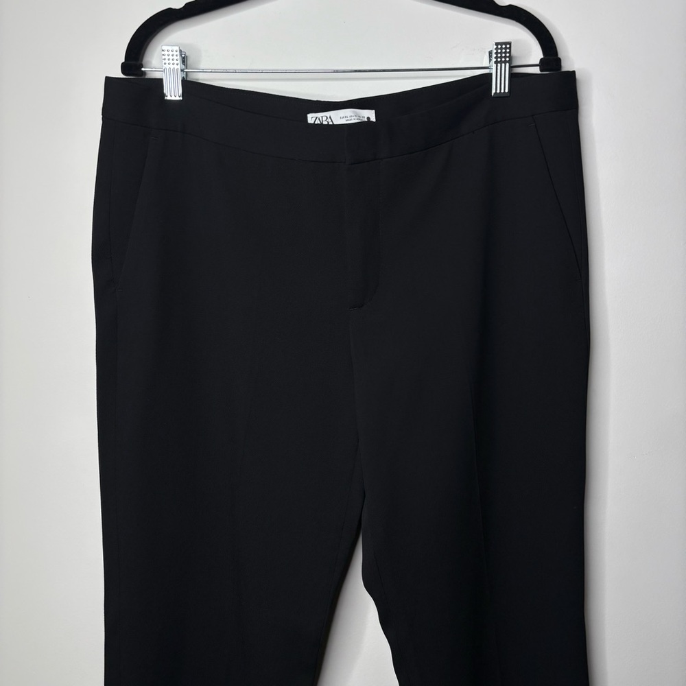 Zara Black Flare Trouser Suit Pants Size XL - Picture 3 of 9